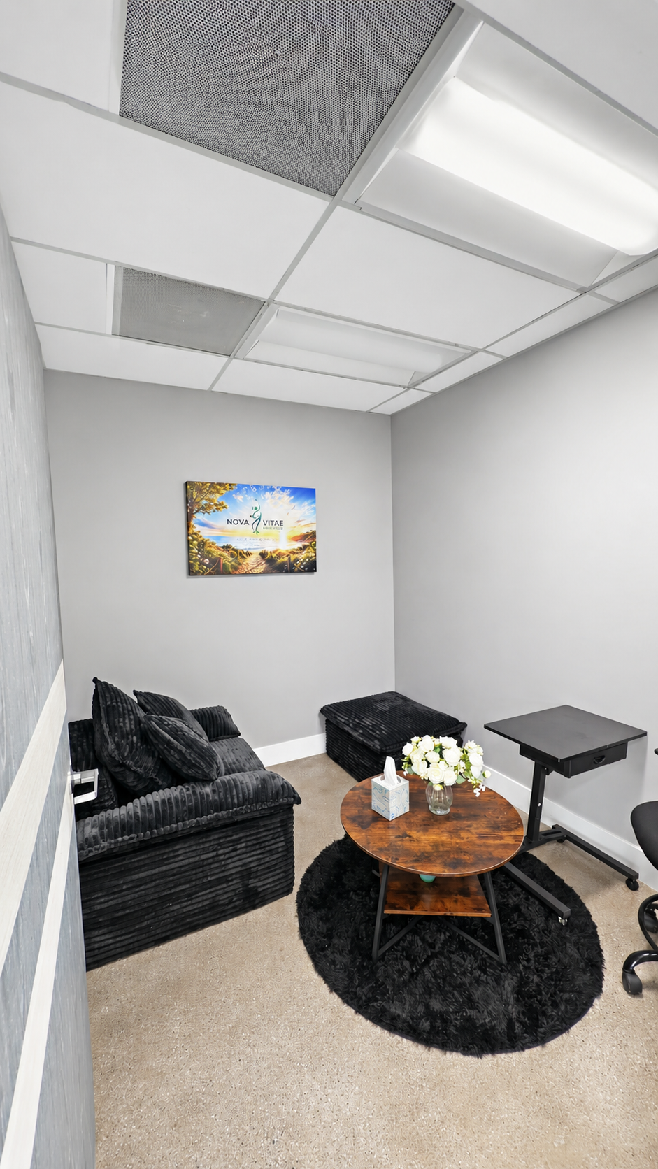 Comfortable individual therapy room at Nova Vitae
